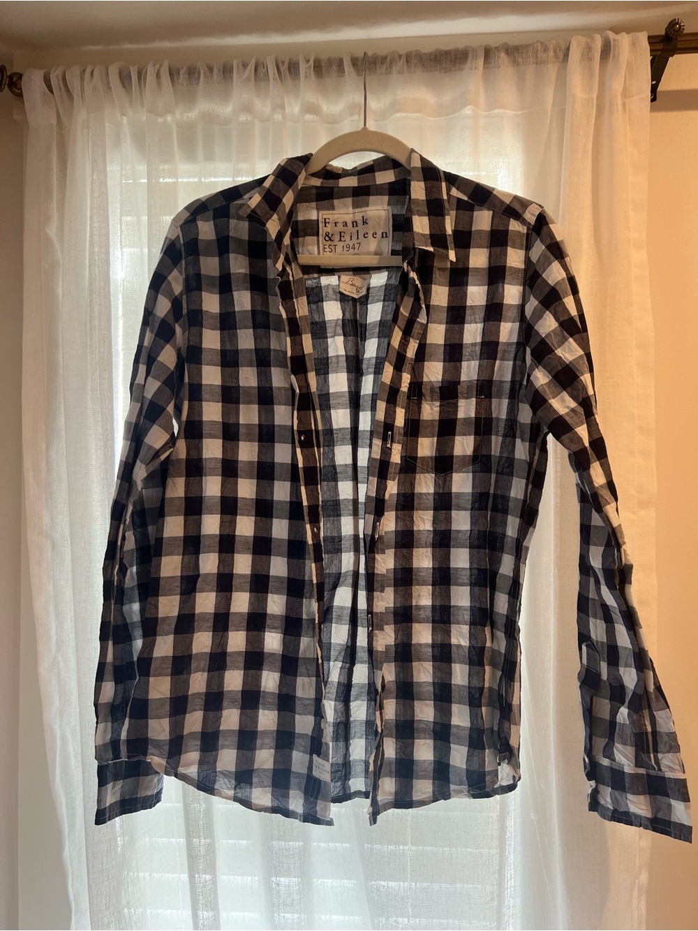 Frank & Eileen Black and White Check Button-Up Shirt